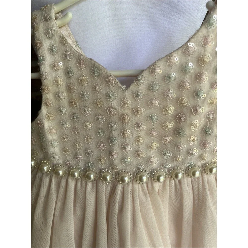 American Princess Elegant Dress Tulle Pearls Formal Occasion Size 18 Months - Picture 3 of 13